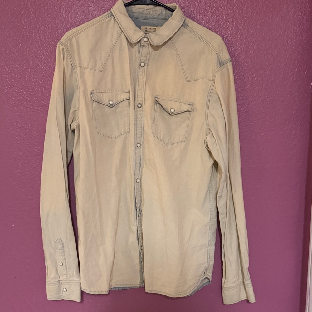 All Saints Light Tan Shirt Jacket